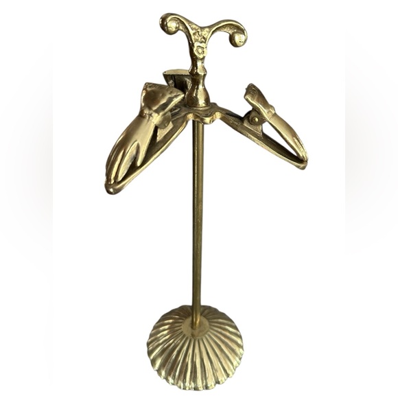 Antique Victorian Style Hand Brass Clip Letter Holder Stand